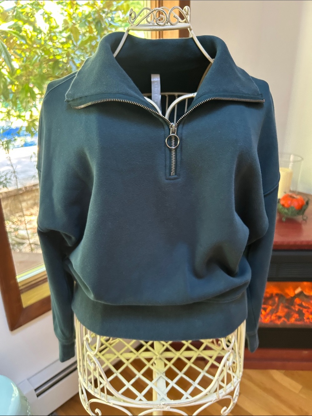 Athleta Teal Half-Zip Sweatshirt